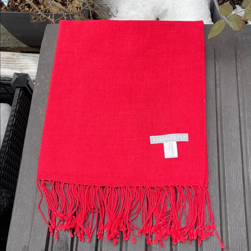 Flame Red - Merino Wool & Silk Blend - Pashmina Scarf